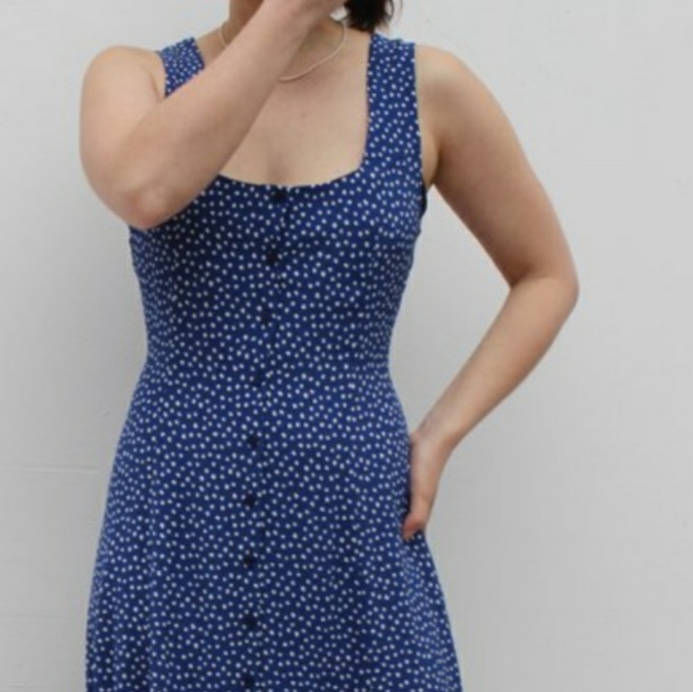 CLAIRE MINI TULIPS DRESS - MARINE BLUE